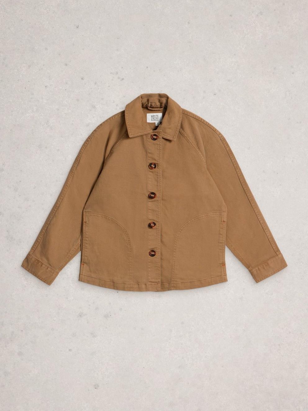 Eden Collared Denim Jacket in DK NAT - FLAT FRONT