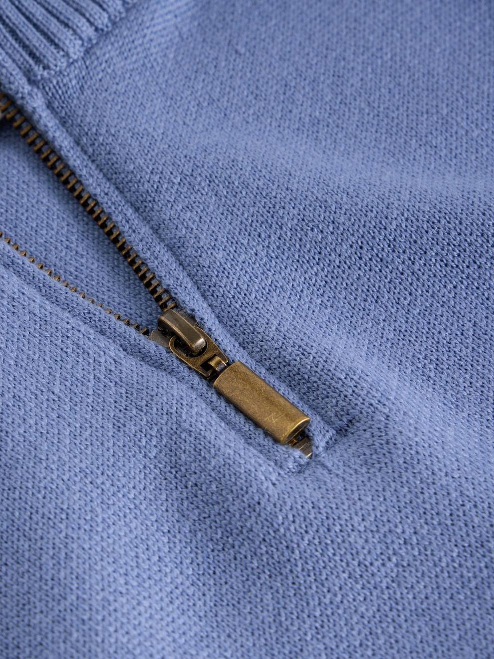 Newport Merino Long Sleeve Funnel in CHAMB BLUE - FLAT DETAIL