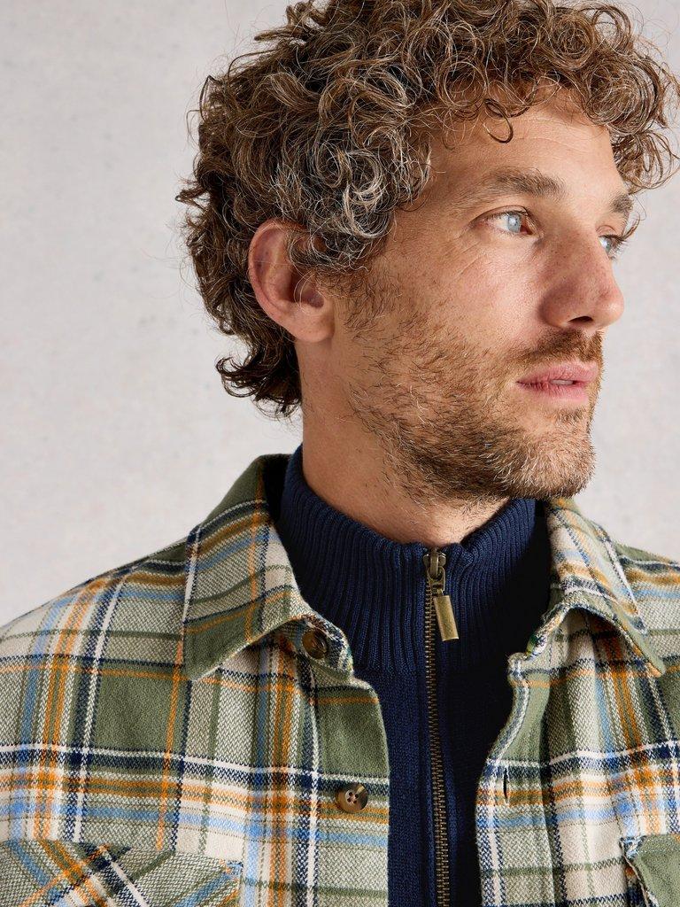 Newport Merino Long Sleeve Funnel in DARK NAVY - MODEL DETAIL