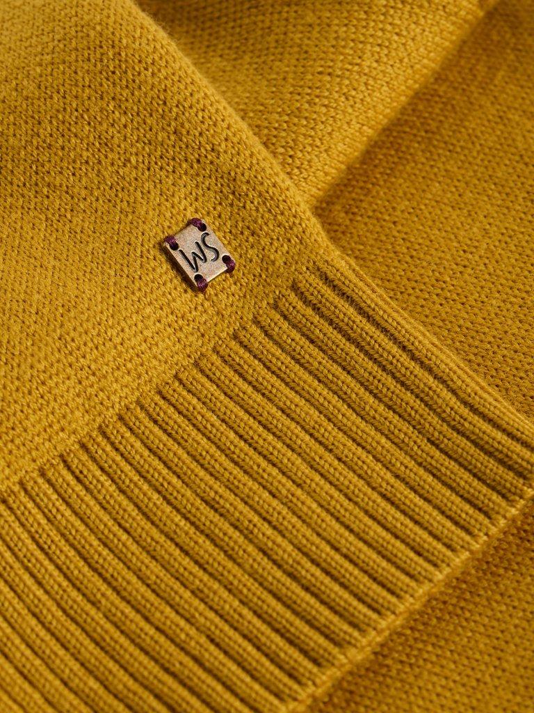 Newport Merino Long Sleeve Funnel in DK YELLOW - FLAT DETAIL
