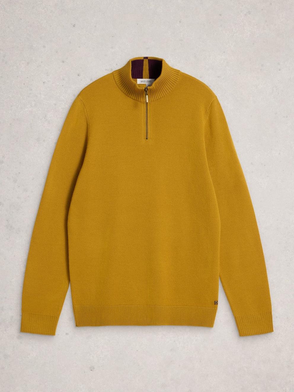 Newport Merino Long Sleeve Funnel in DK YELLOW - FLAT FRONT