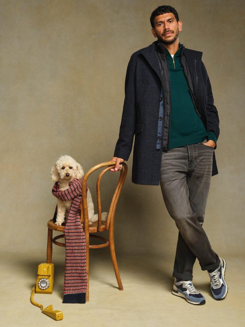 Newport Merino Long Sleeve Funnel in EMERLD GRN - MIXED