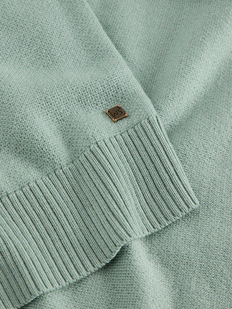 Newport Merino Long Sleeve Funnel in LGT GREEN - FLAT DETAIL