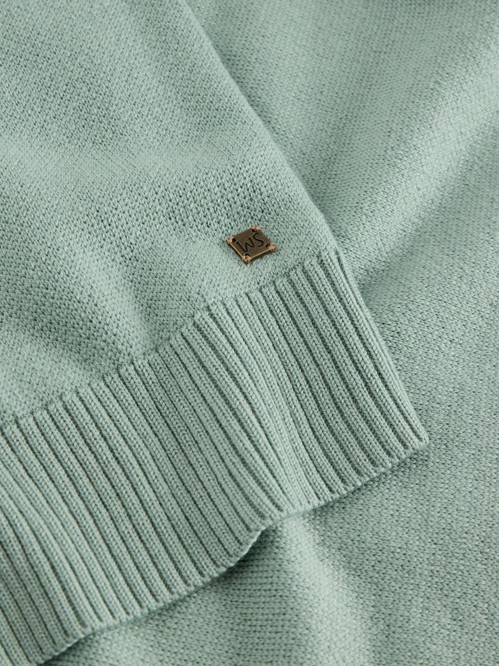 Newport Merino Long Sleeve Funnel in LGT GREEN - FLAT DETAIL