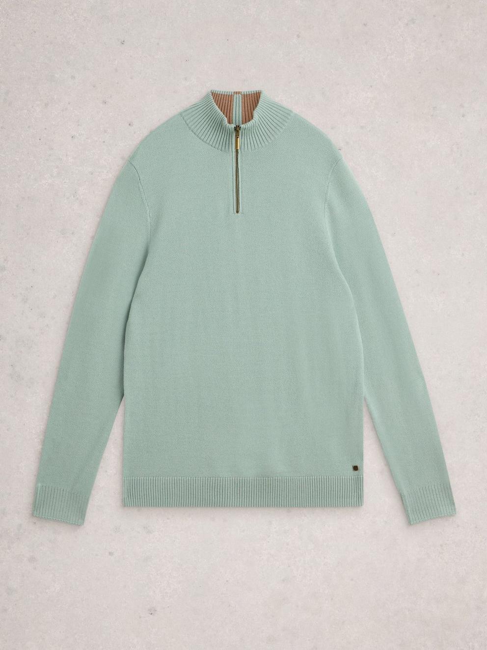 Newport Merino Long Sleeve Funnel in LGT GREEN - FLAT FRONT