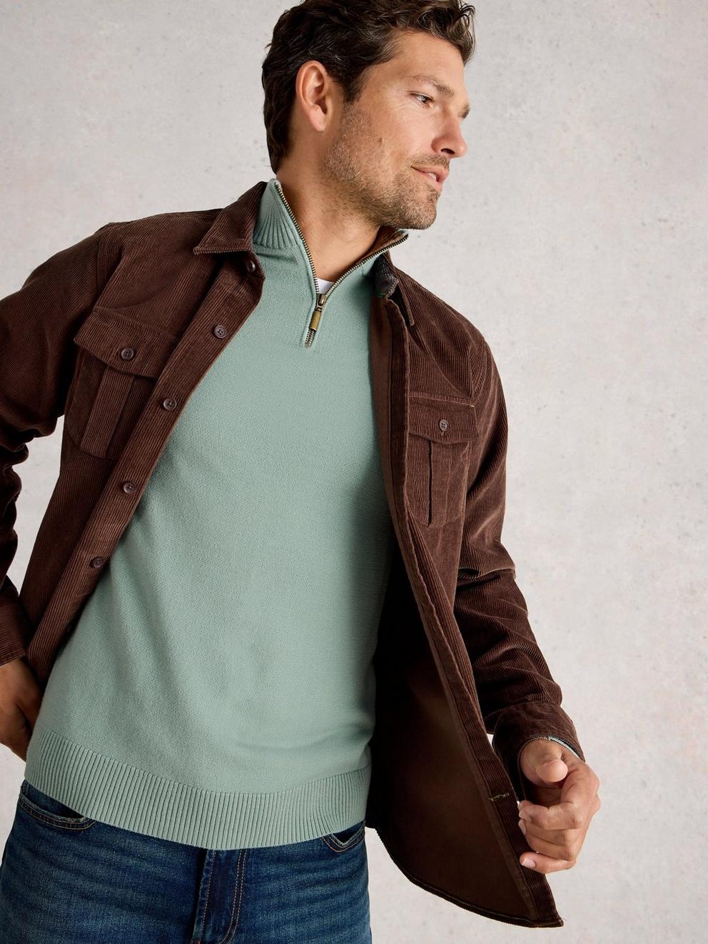 Newport Merino Long Sleeve Funnel in LGT GREEN - LIFESTYLE