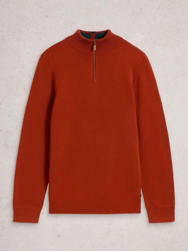 Newport Merino Long Sleeve Funnel in MID ORANGE - FLAT FRONT