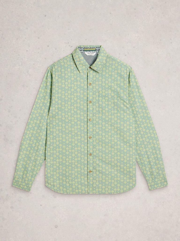 Finsbury Batik Print Shirt in DUS GREEN - FLAT FRONT