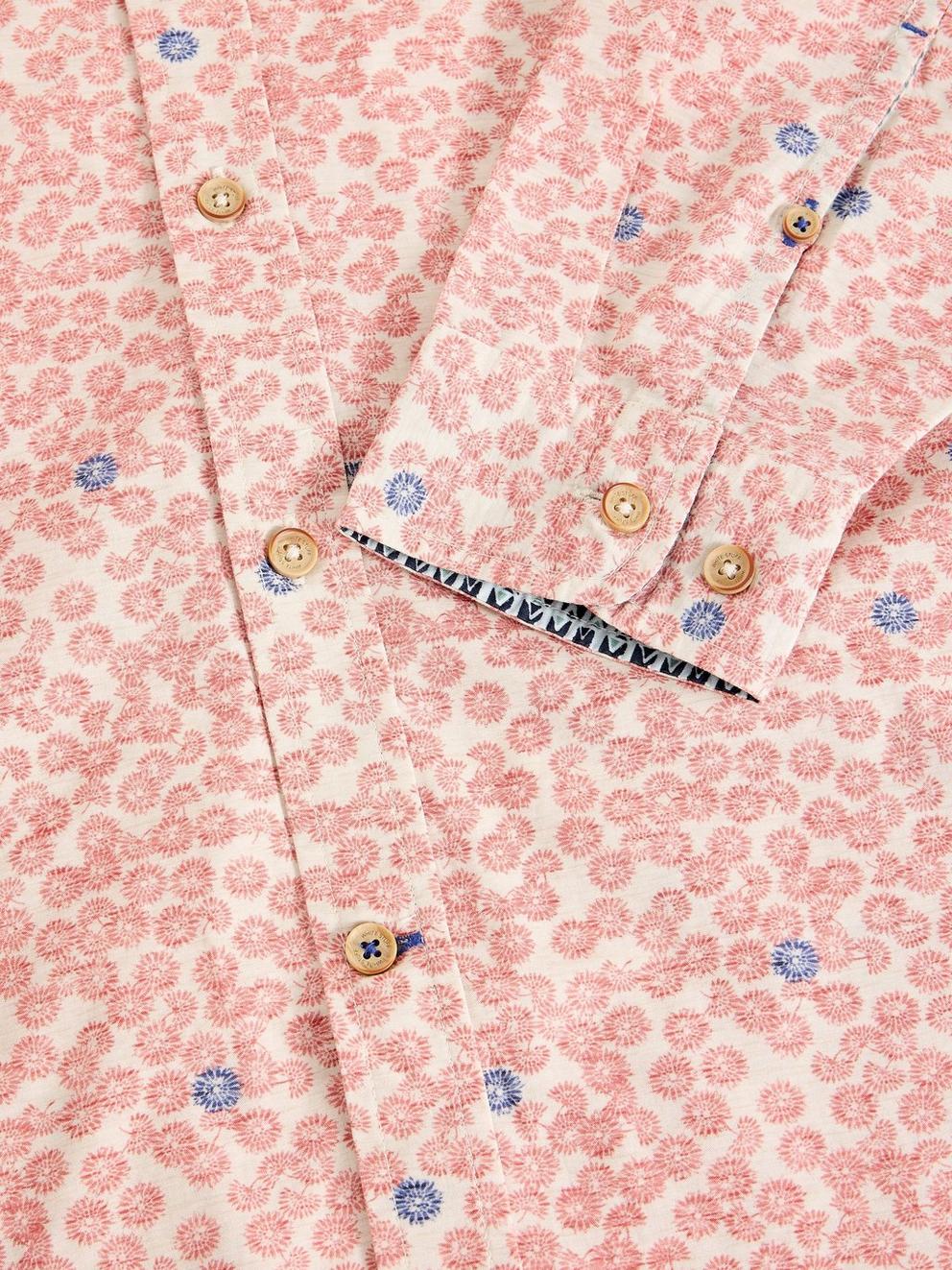 Finsbury Dandy Print Shirt in LGT PINK - FLAT DETAIL