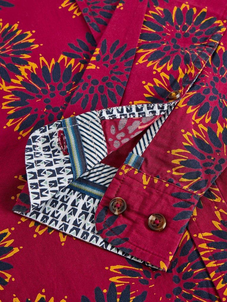 Finsbury Block Print Shirt in RED PR - FLAT DETAIL