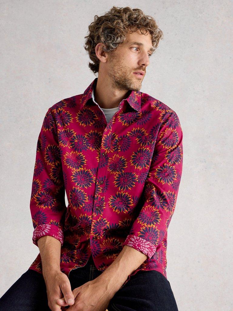 Finsbury Block Print Shirt in RED PR - LIFESTYLE