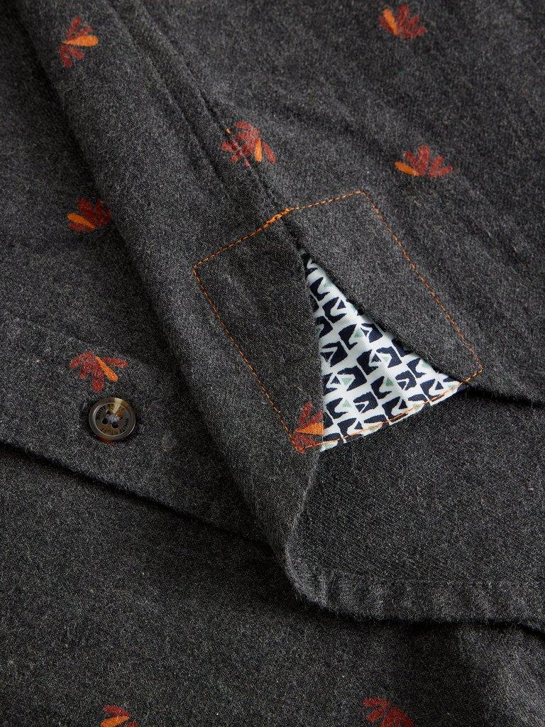 Finsbury Fan Print Shirt in CHARC GREY - FLAT DETAIL