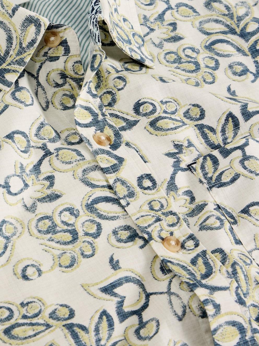Finsbury Flower Print Shirt in NAT MLT - FLAT DETAIL