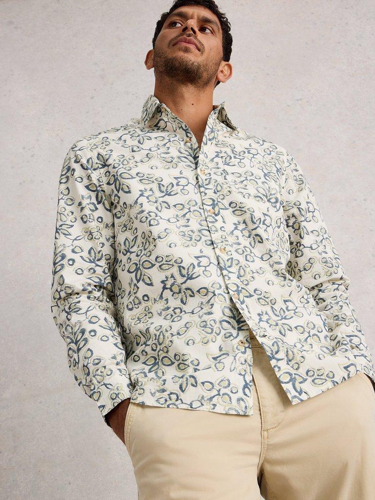 Finsbury Flower Print Shirt in NAT MLT - LIFESTYLE