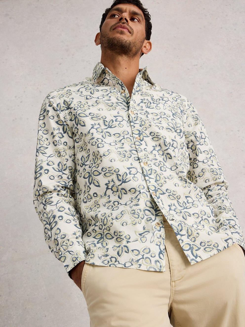 Finsbury Flower Print Shirt in NAT MLT - LIFESTYLE
