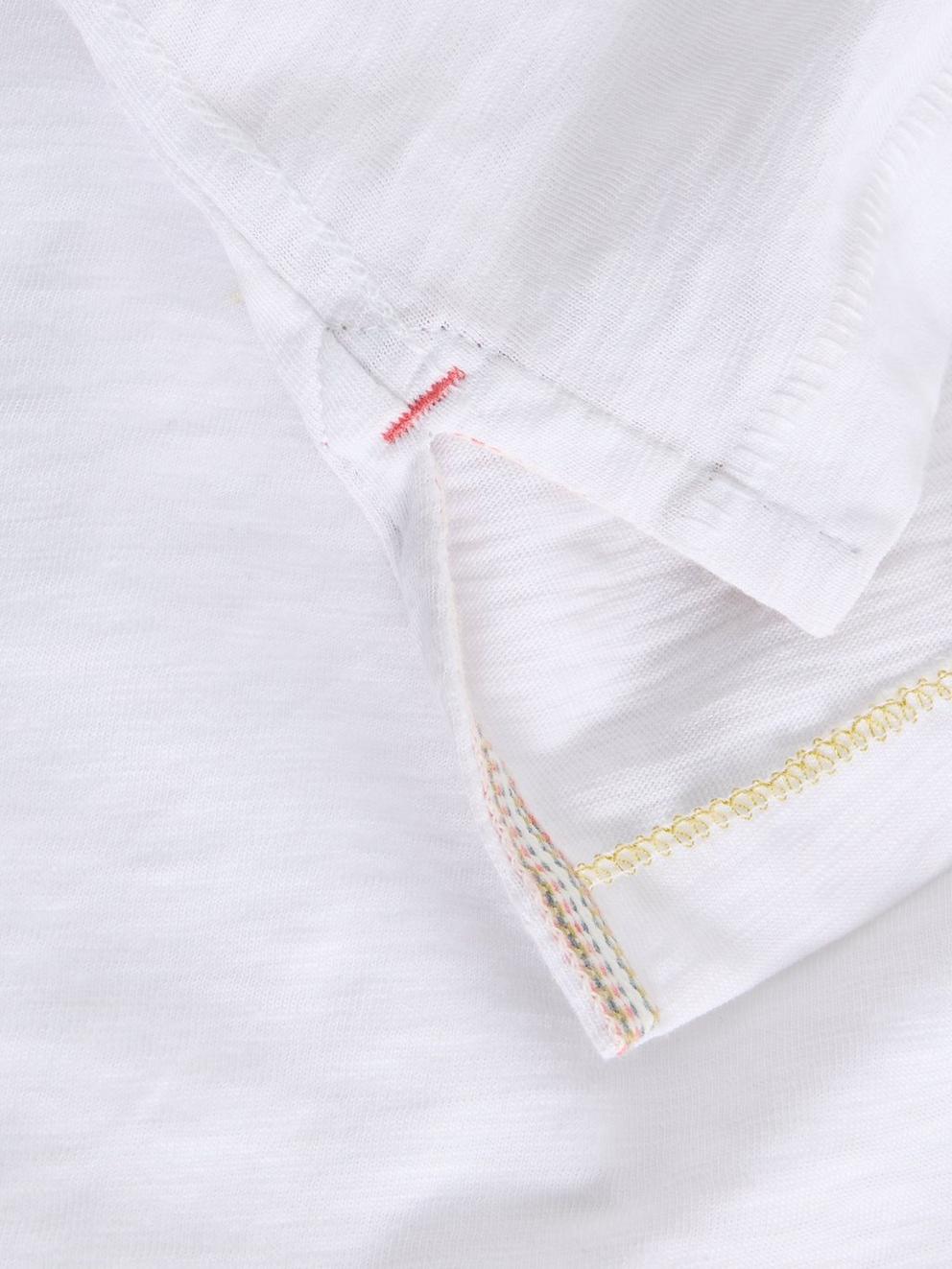 Abersoch Short Sleeve Crew Neck Tee in BRIL WHITE - FLAT DETAIL