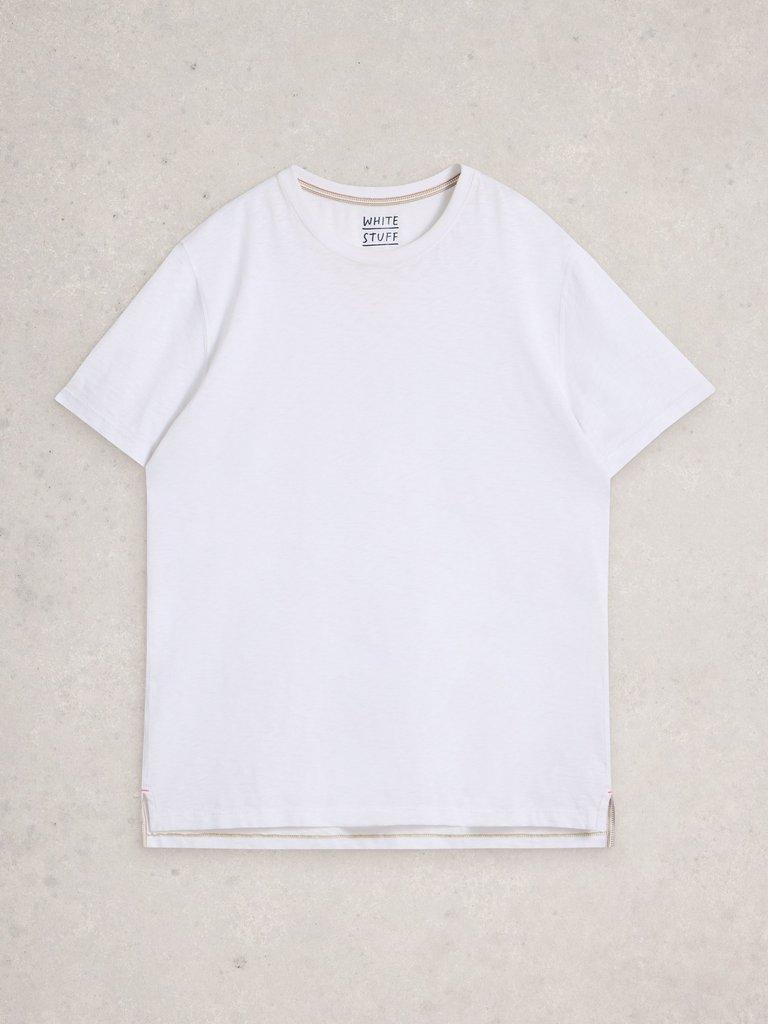 Abersoch Short Sleeve Crew Neck Tee in BRIL WHITE - FLAT FRONT