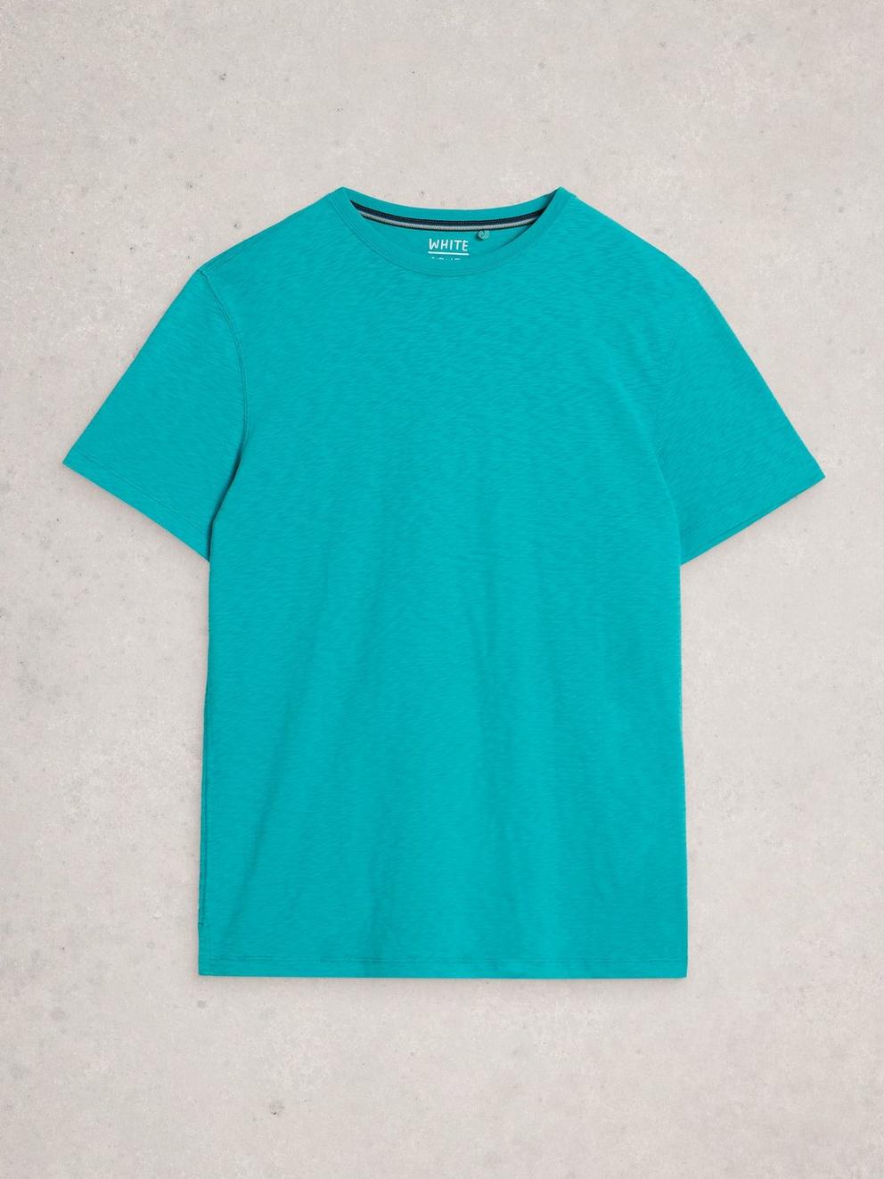 Abersoch Short Sleeve Crew Neck Tee in BRT GREEN - FLAT FRONT