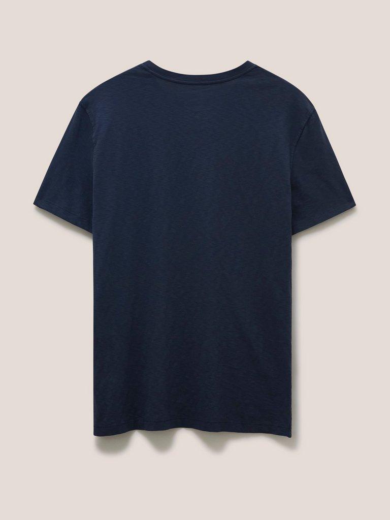 Abersoch Short Sleeve Crew Neck Tee in DARK NAVY - FLAT BACK