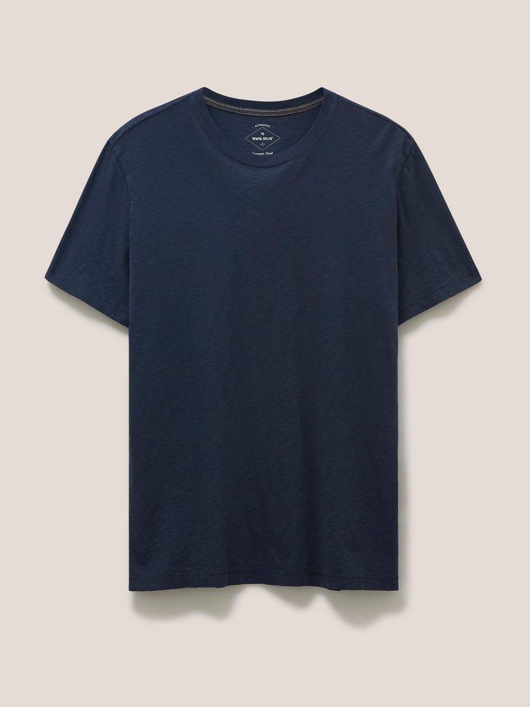 Abersoch Short Sleeve Crew Neck Tee in DARK NAVY - FLAT FRONT