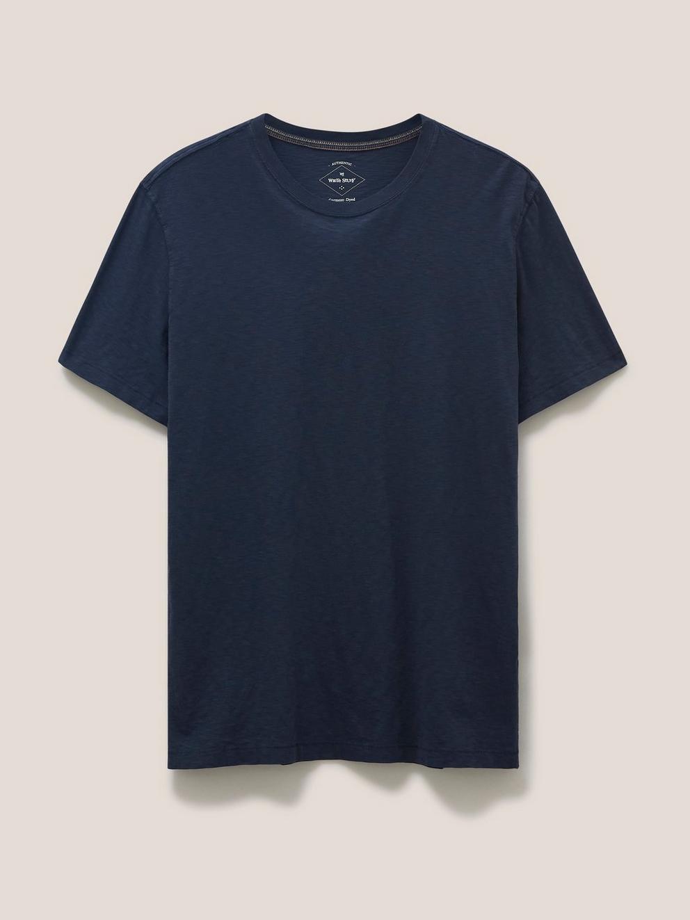 Abersoch Short Sleeve Crew Neck Tee in DARK NAVY - FLAT FRONT