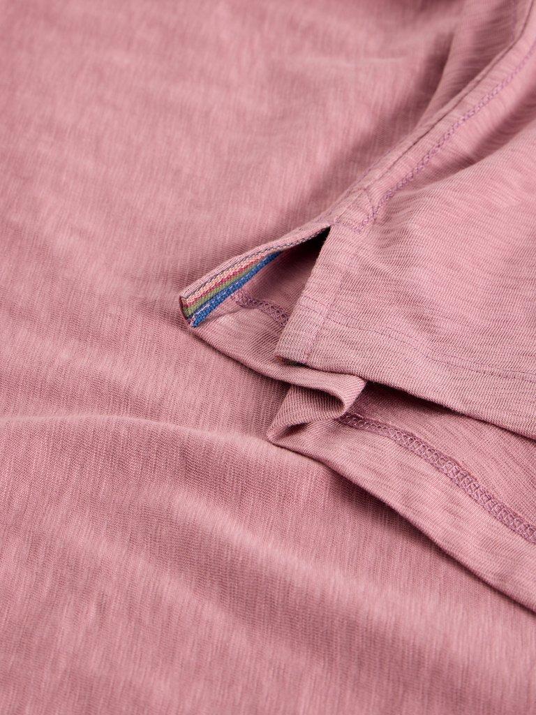 Abersoch Short Sleeve Crew Neck Tee in DUS PINK - FLAT DETAIL