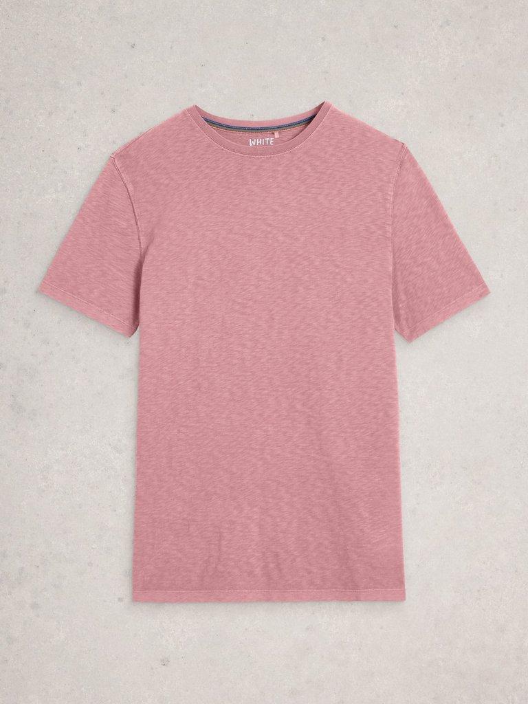 Abersoch Short Sleeve Crew Neck Tee in DUS PINK - FLAT FRONT