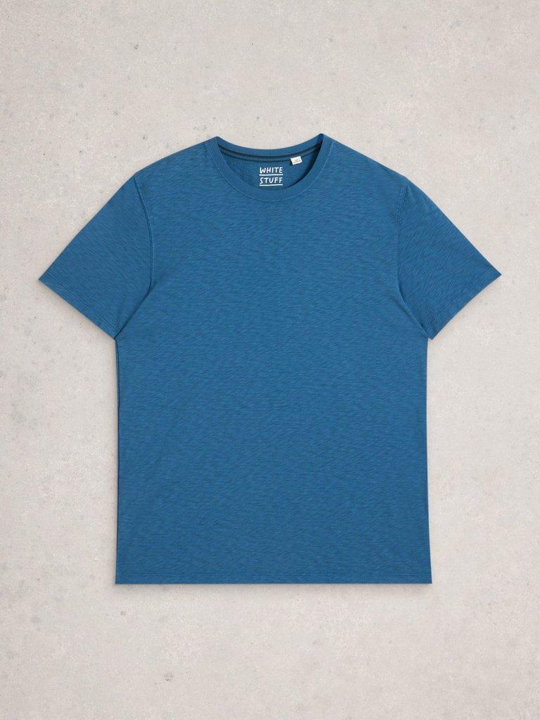 Abersoch Short Sleeve Crew Neck Tee in INDIGO BLE - FLAT FRONT