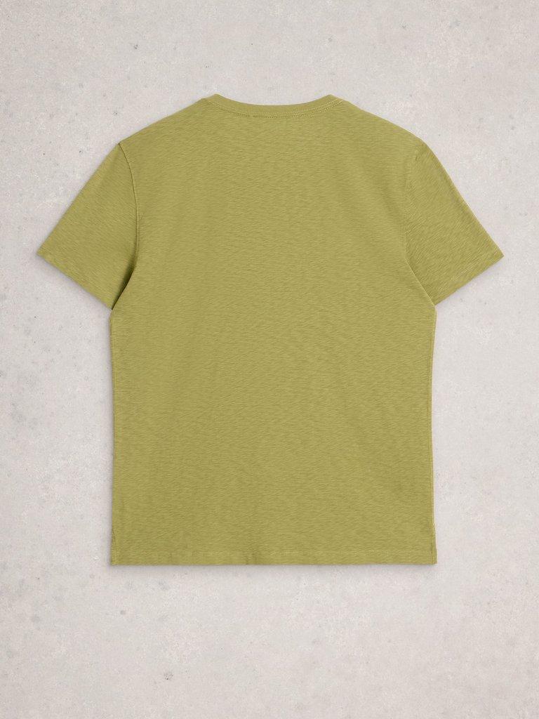 Abersoch Short Sleeve Crew Neck Tee in MID GREEN - FLAT BACK