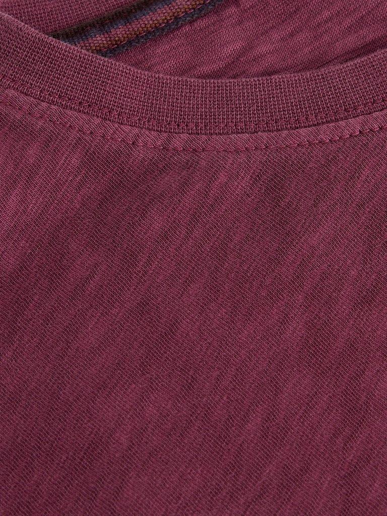 Abersoch Short Sleeve Crew Neck Tee in MID PLUM - FLAT DETAIL