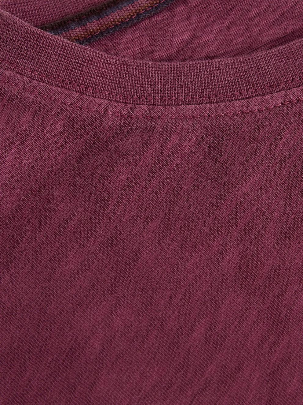 Abersoch Short Sleeve Crew Neck Tee in MID PLUM - FLAT DETAIL