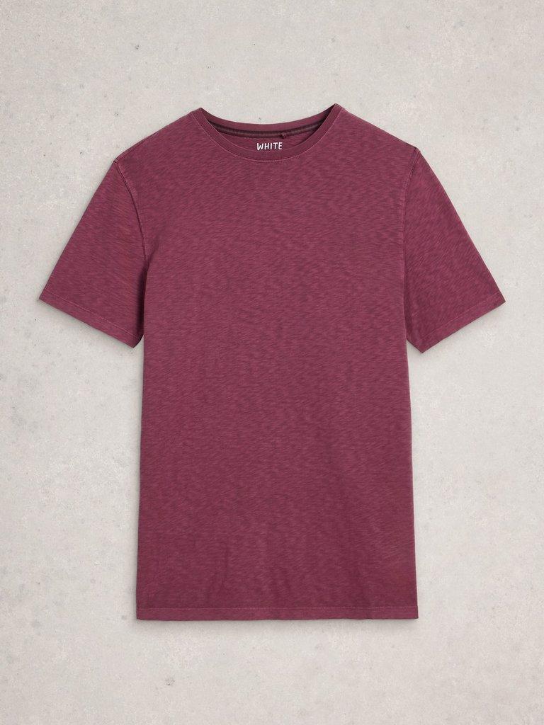 Abersoch Short Sleeve Crew Neck Tee in MID PLUM - FLAT FRONT
