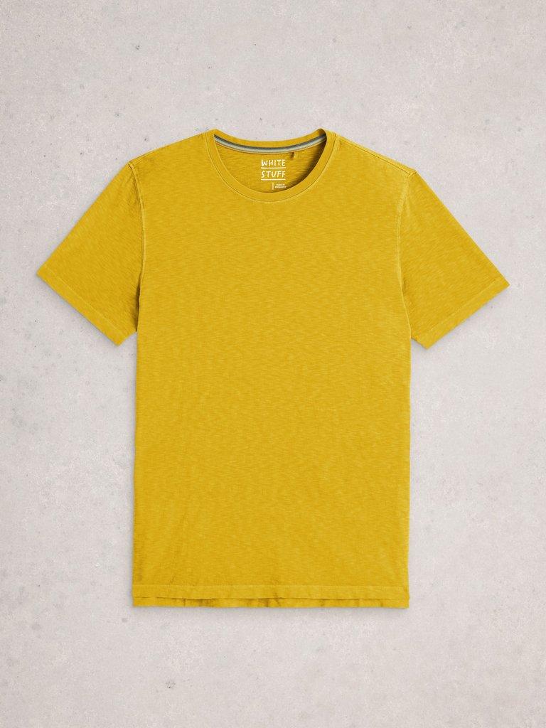 Abersoch Short Sleeve Crew Neck Tee in MID YELLOW - FLAT FRONT