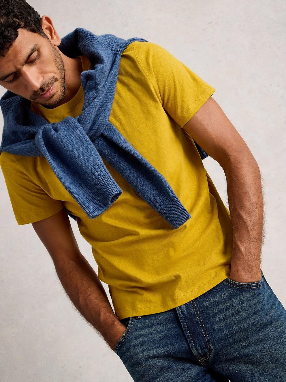 Abersoch Short Sleeve Crew Neck Tee in MID YELLOW - LIFESTYLE
