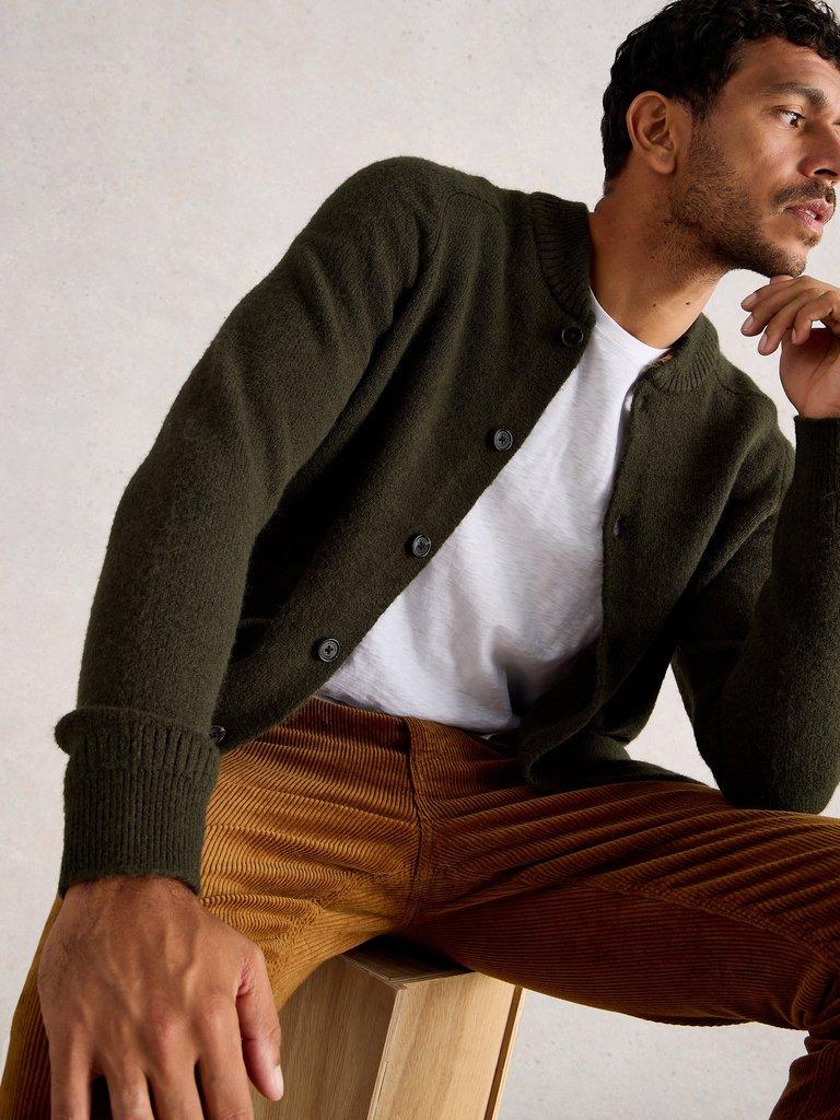 Bomber Cardigan in DK GREEN - LIFESTYLE