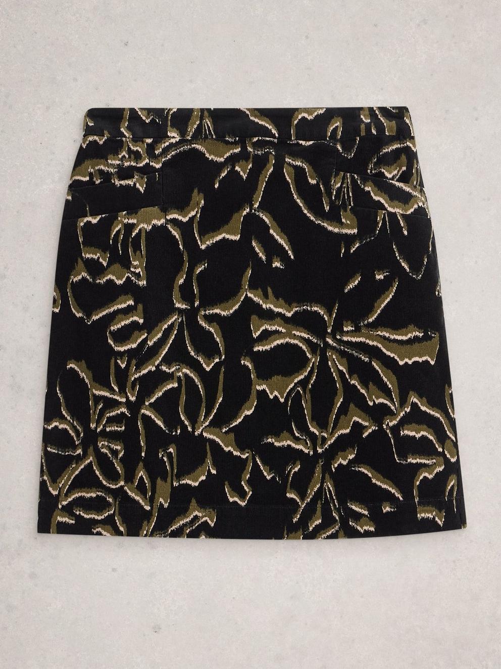 Coral Cord Skirt in BLK PR - FLAT FRONT