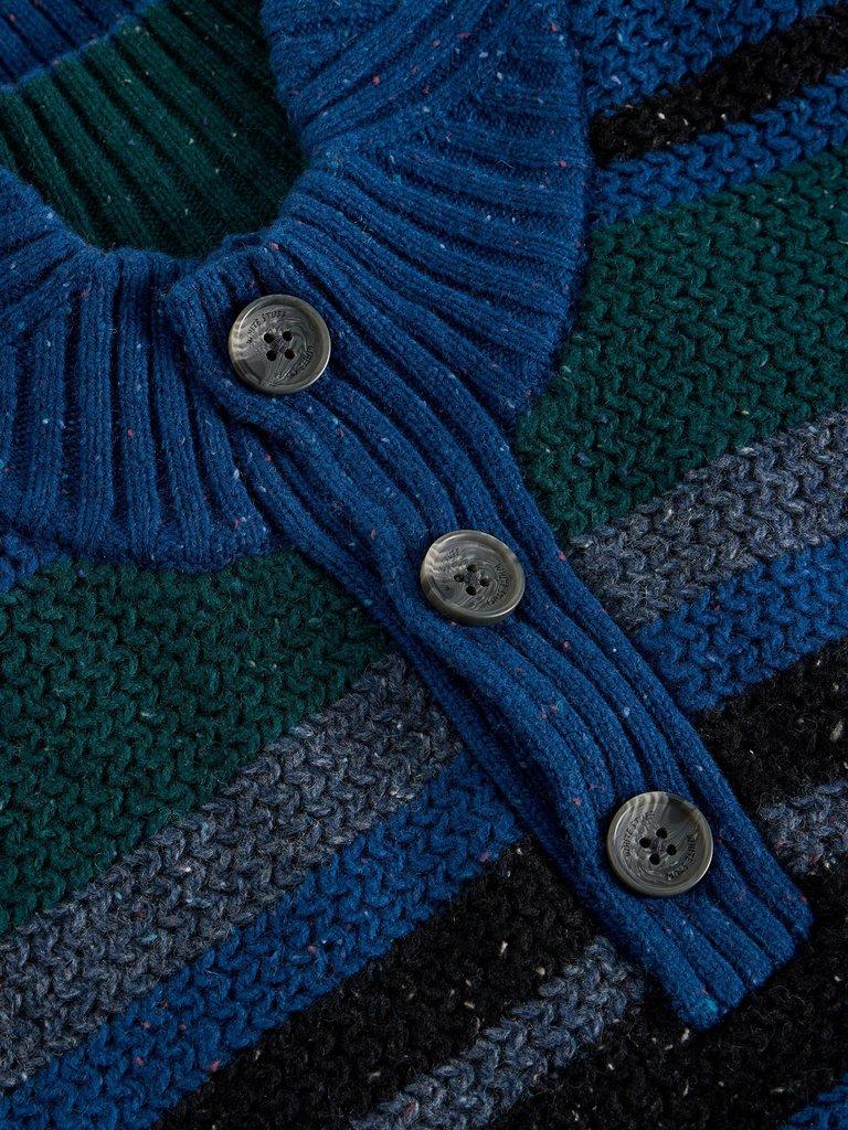 Berkley Button Neck Stripe in BLUE MLT - FLAT DETAIL