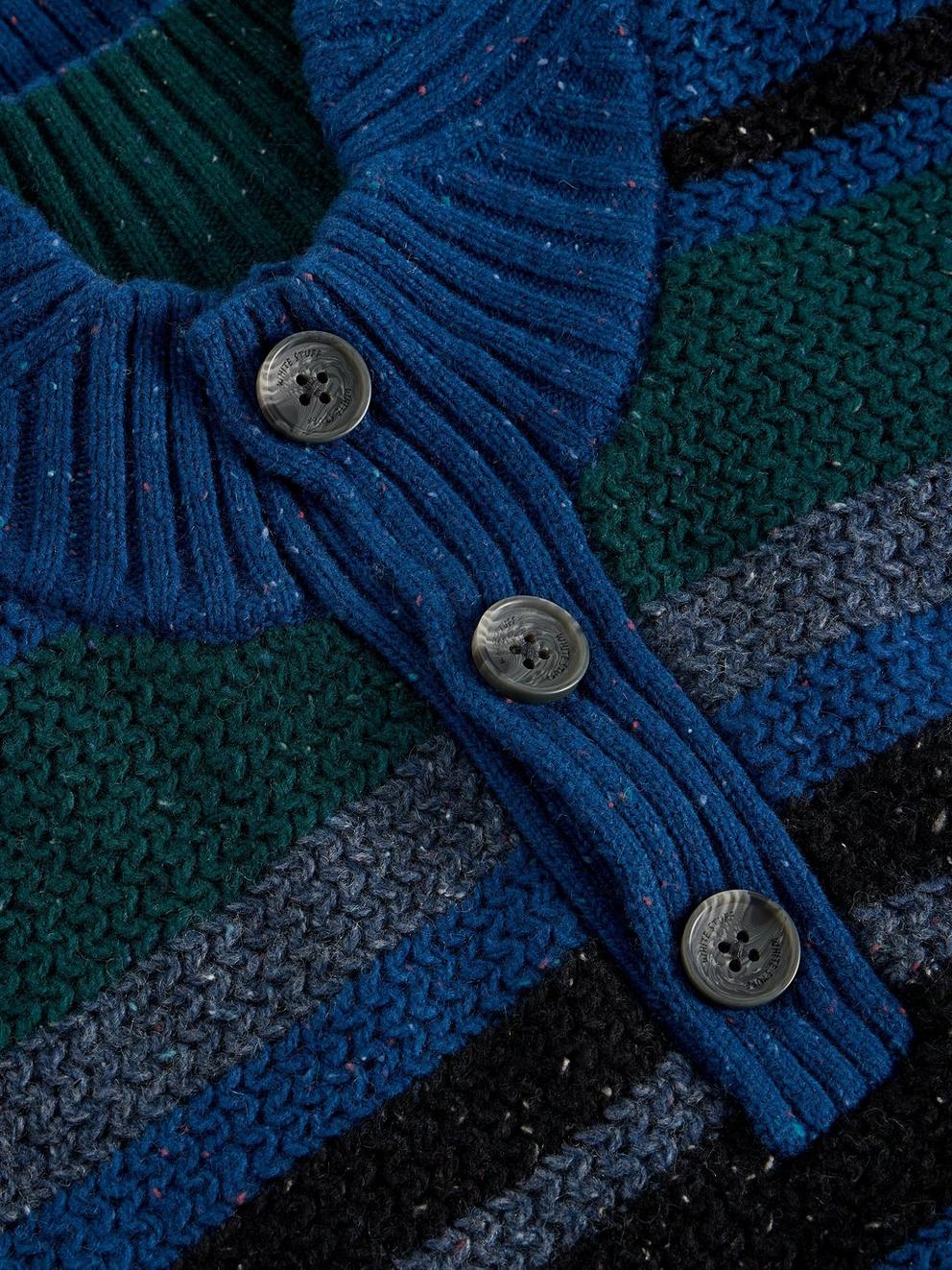 Berkley Button Neck Stripe in BLUE MLT - FLAT DETAIL