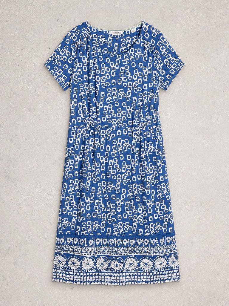 Tallie Jersey Short Sleeve Crew Neck Dress in BLUE PR - FLAT FRONT