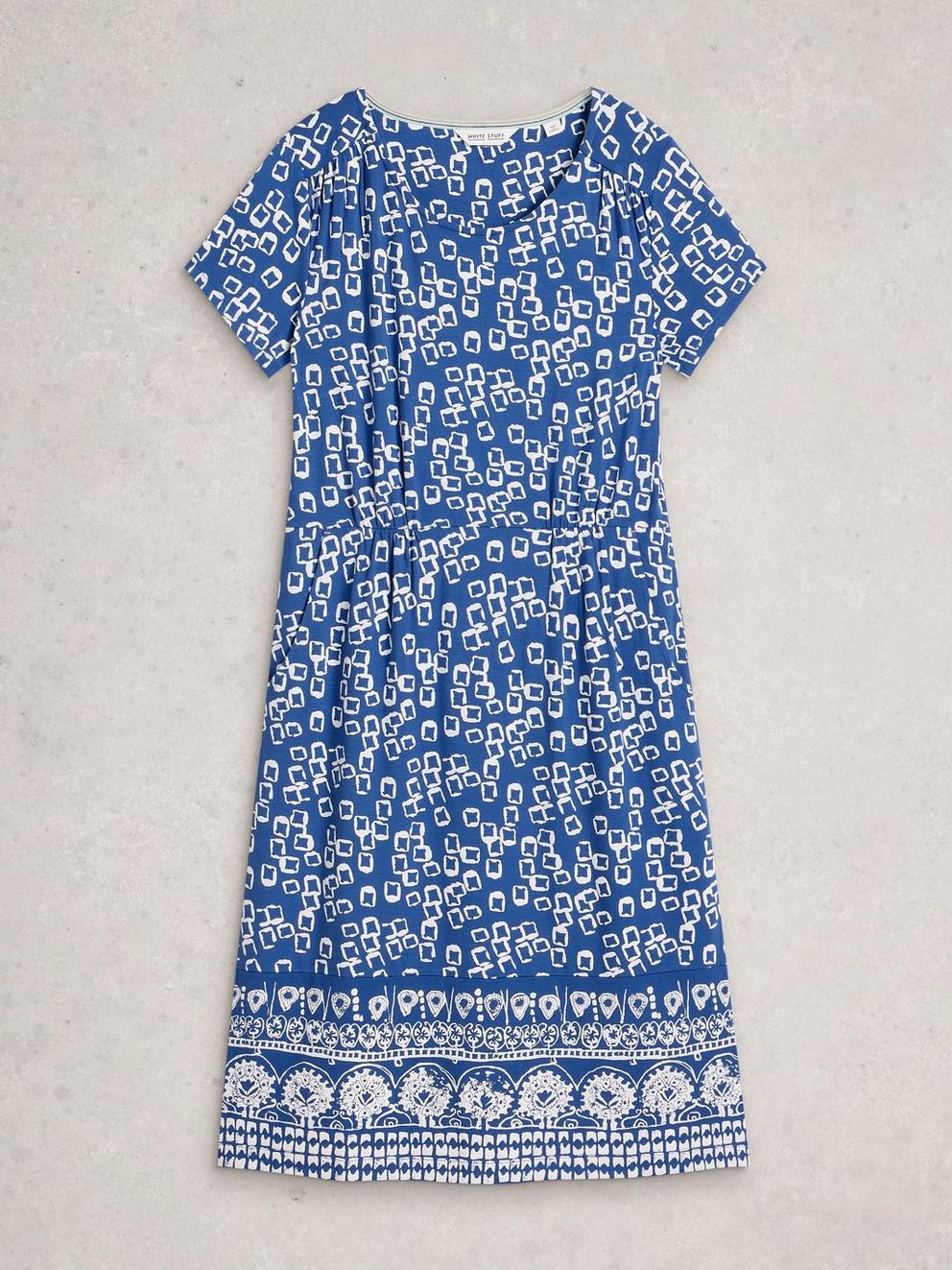 Tallie Jersey Short Sleeve Crew Neck Dress in BLUE PR - FLAT FRONT