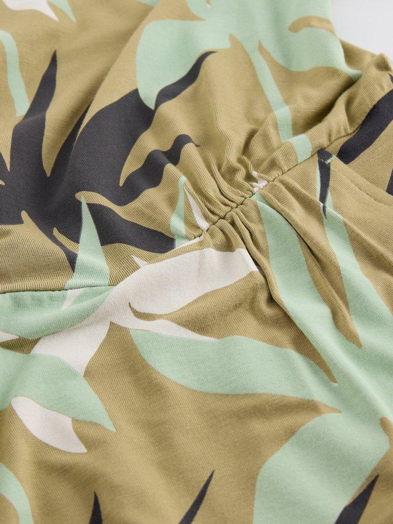Tallie Jersey Short Sleeve Crew Neck Dress in GREEN MLT - FLAT DETAIL