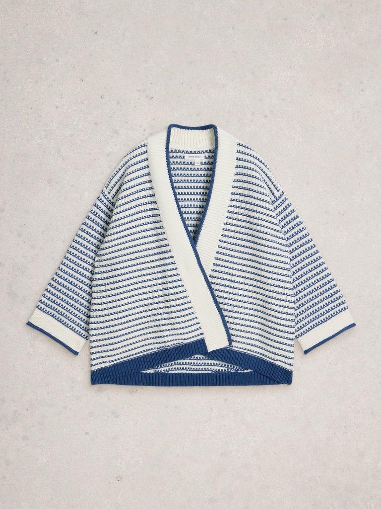 KYLIE CARDIGAN in BLUE MLT - FLAT FRONT
