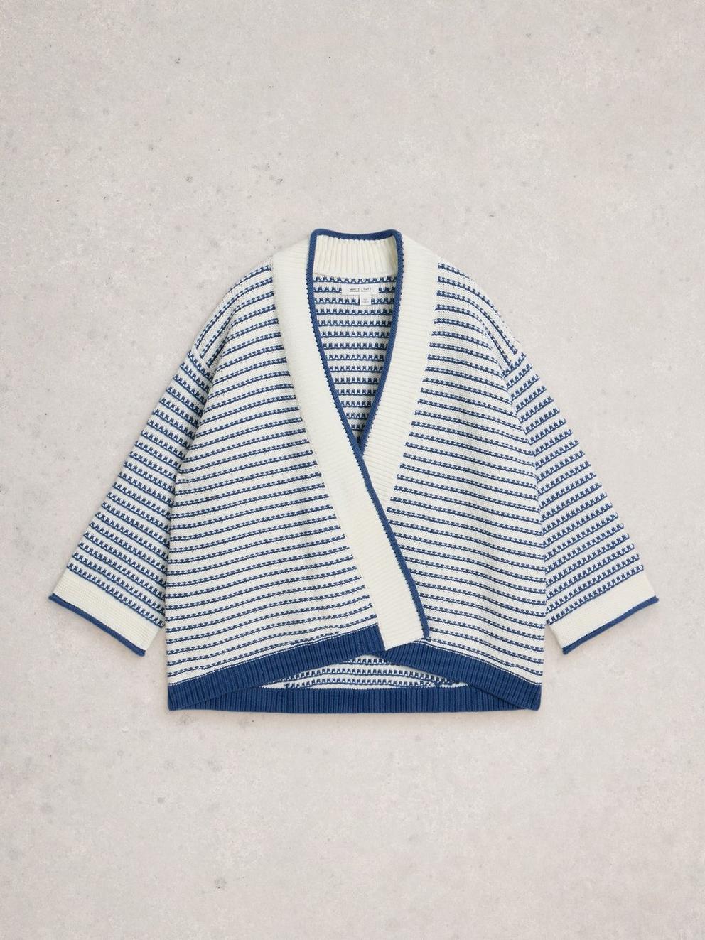 KYLIE CARDIGAN in BLUE MLT - FLAT FRONT