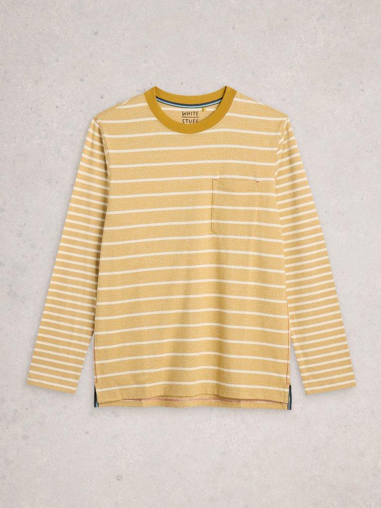 Accleton Long Sleeve Tee in YELLOW MLT - FLAT FRONT