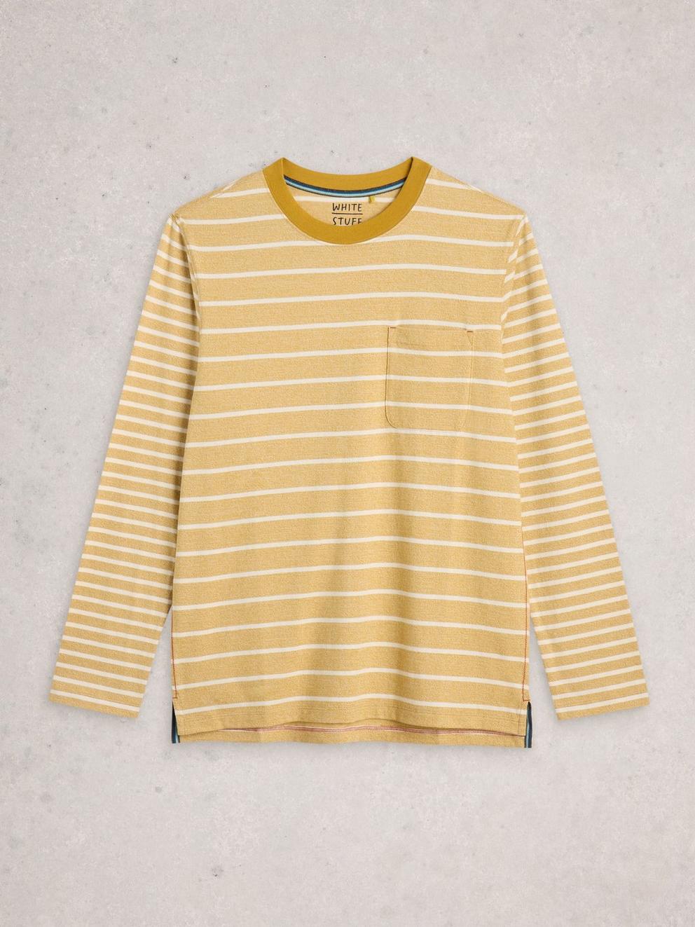 Accleton Long Sleeve Tee in YELLOW MLT - FLAT FRONT
