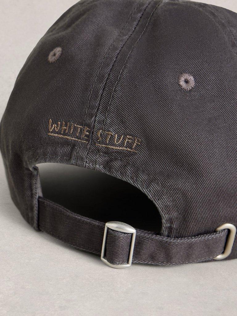 Baseball Cap Cotton in DK GREY - FLAT DETAIL