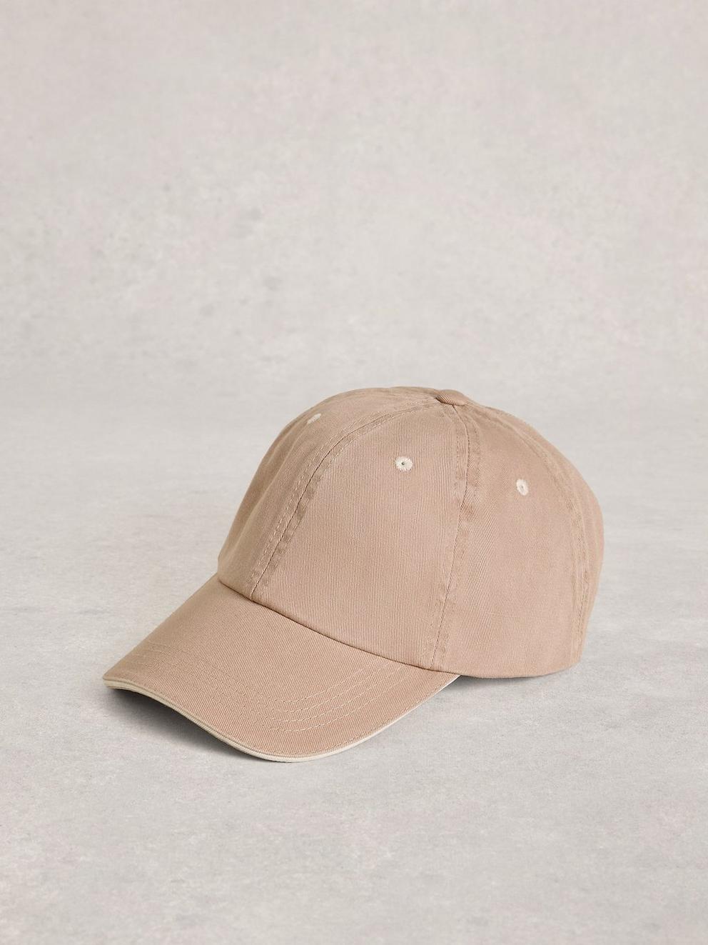 Baseball Cap Cotton in DK NAT - FLAT FRONT