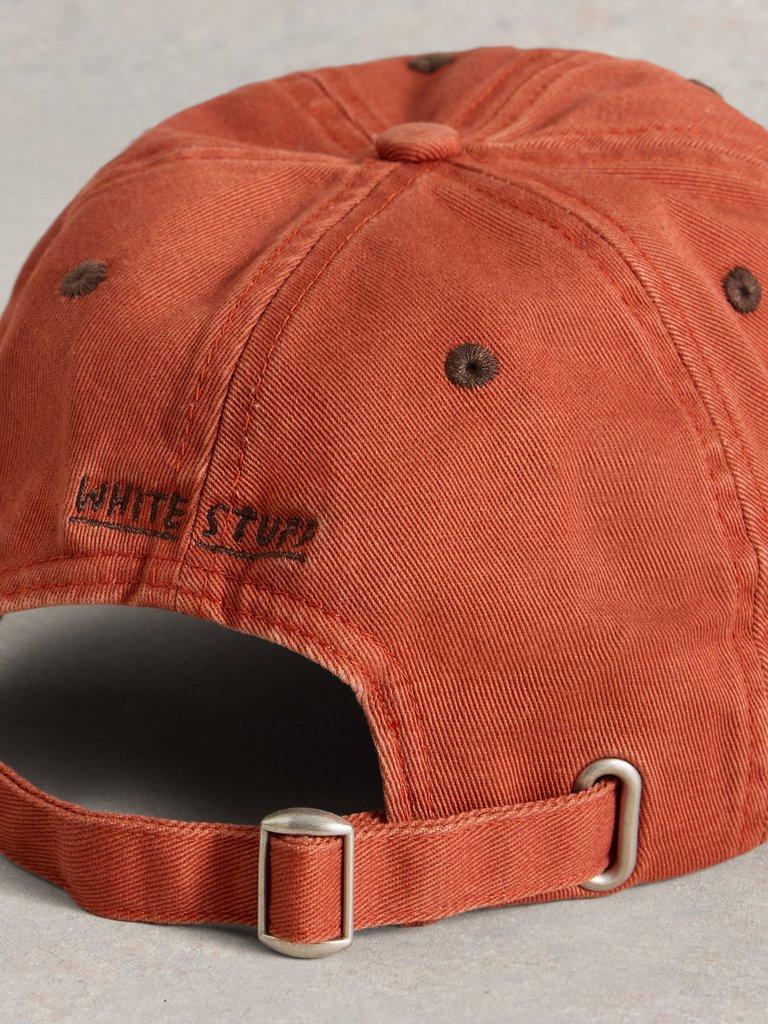 Baseball Cap Cotton in DK ORANGE - FLAT DETAIL