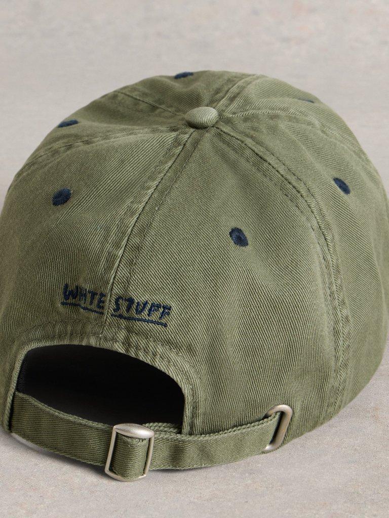 Baseball Cap Cotton in KHAKI GRN - FLAT DETAIL