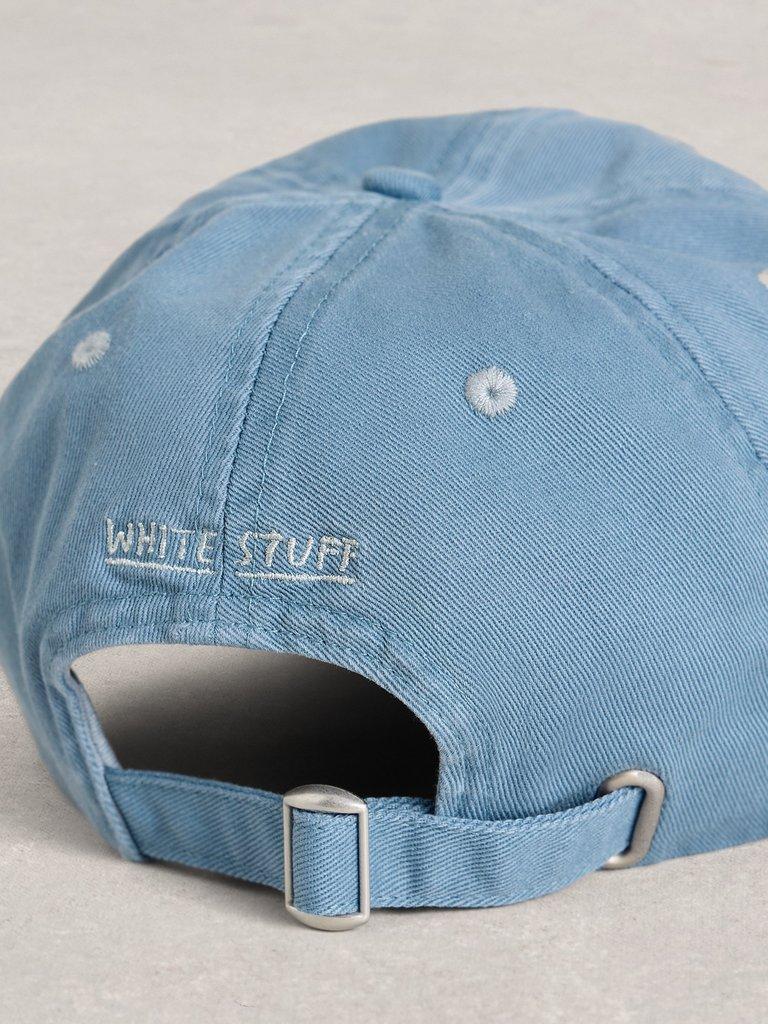 Baseball Cap Cotton in MID BLUE - FLAT DETAIL